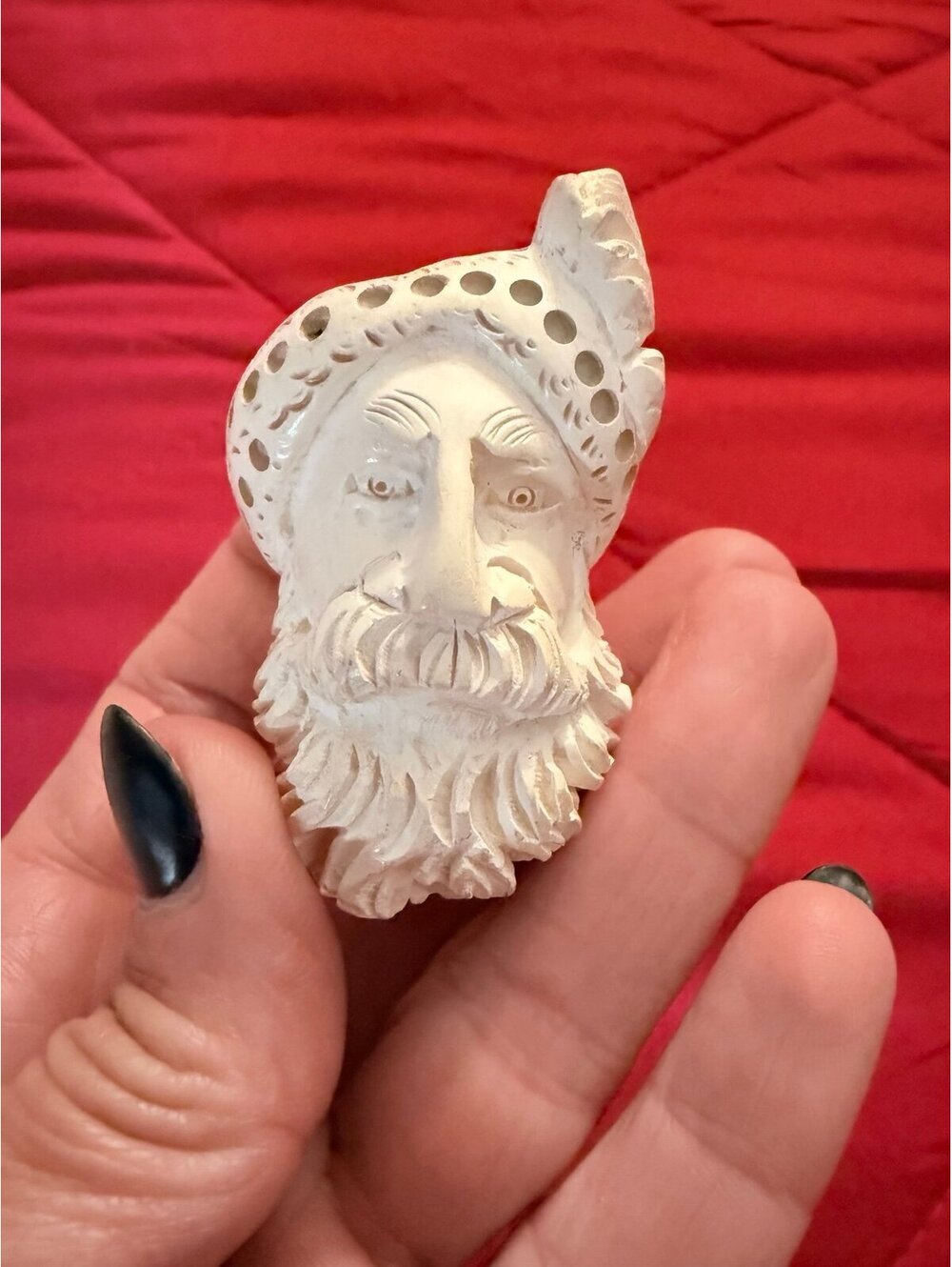 Vintage Carved Meerschaum Style Sultan Bent Stem